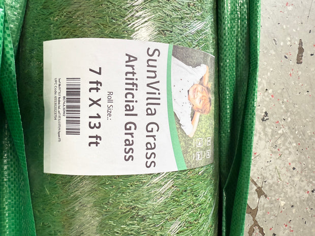 SunVilla Grass 7 FT Width by[ Custom Length ]FT Outdoor/Indoor Artificial Grass 1.38'' Pile Height