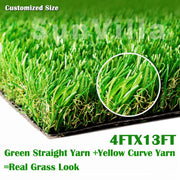 SunVilla 4'X13' Realistic Indoor/Outdoor Artificial Grass/Turf, 4 ft X 13 ft =52 Square feet, Green/Olive Green/Yellow
