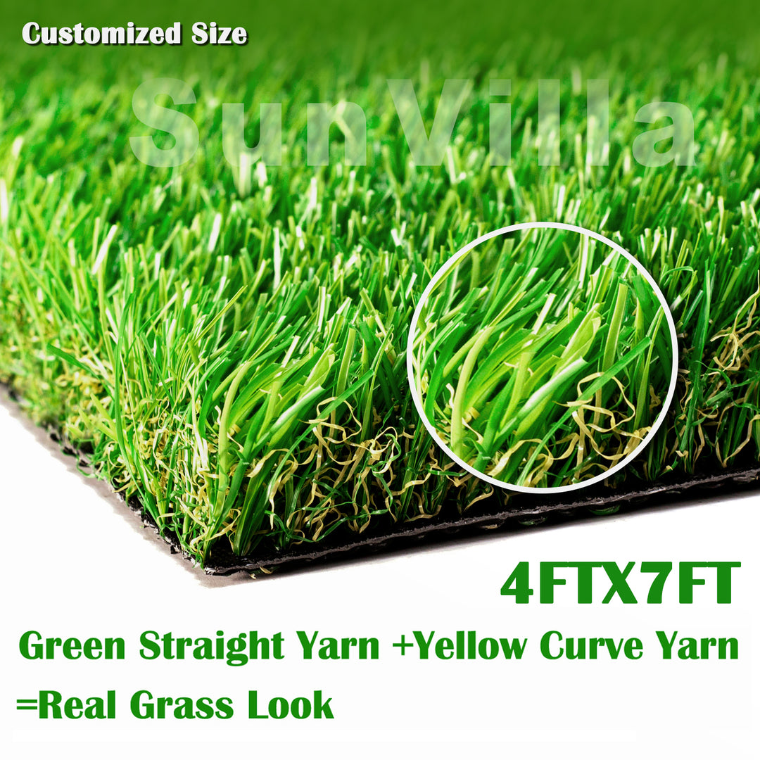ReallyTurf ／人工芝 ／440cm×90cm SunVilla 4'X7' Realistic Indoor/Outdoor Artificial Grass/Turf 4 x