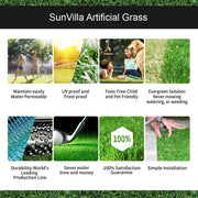 SunVilla 5'X10' Realistic Indoor/Outdoor Artificial Grass, 5 ft X 10 ft = 50 Square feet, Green/Olive Green/Yellow