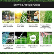 SunVilla artificial grass, artificial carpet/mat, for garden, terrace, fence, garden, wall (4FTx4-100FT)