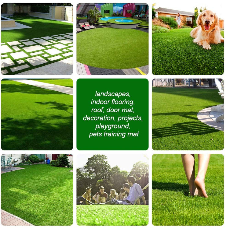 SunVilla 4'X7' Realistic Indoor/Outdoor Artificial Grass/Turf 4 x 7 (28 Square FT), 4' x 7', Olive Green/Yellow