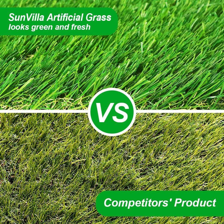 SunVilla Grass 6 FT Width by[ Custom Length ]FT Outdoor/Indoor Artificial Grass 1.38'' Pile Height