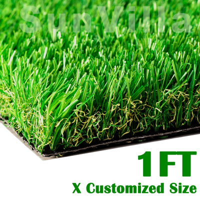 SunVilla Grass 1 FT Width by[ Custom Length ]FT Outdoor/Indoor Artificial Grass 1.38'' Pile Height
